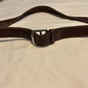Coach Braided Leather Belt - Cognac